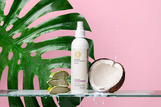 Shea Radiance Hair Care product with open coconut and aloe vera