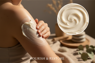 dry-itchy-arm-shoulder-skincare-moment-applying-body-butter-creamy-texture-macro