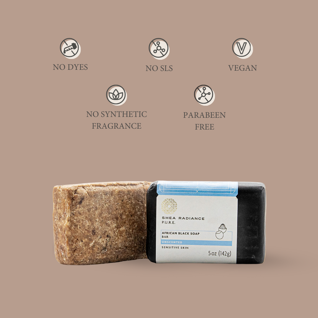 Authentic African Black Soap Bar – Natural Cleanser for Acne, Oily