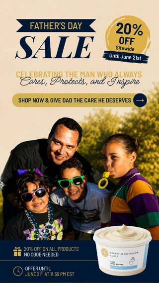 Father's Day sale advertisement with a family photo and ice cream container.
