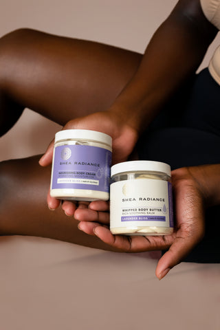 Hands Holding Whipped Butter and Nourishing Cream