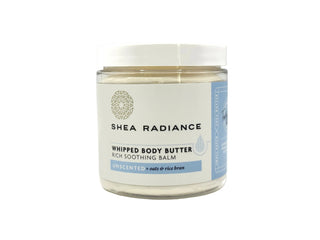 Shea Radiance unscented whipped body butter jar on a white background